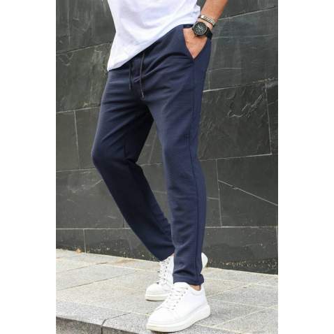 Navy Blue Basic Jogger Trousers 5465 - Lacivert