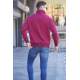 Maroon Printed Zipped Sweatshirt 6001 - Bordo