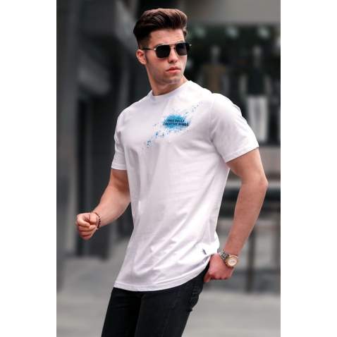 Madmext Men White T-shirt 5367 - Beyaz