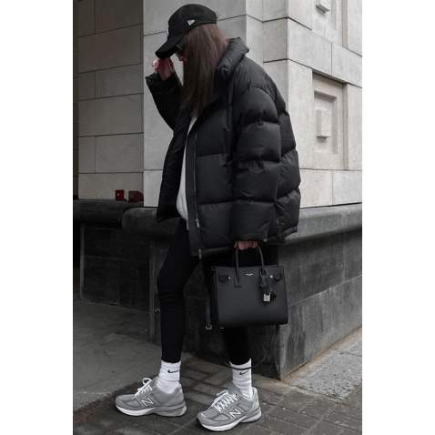 Siyah Basic Oversize Kadın Mont MG1550 - Siyah