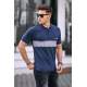 Madmext Men Knitwear Navy Blue Polo T-shirt 5212 - Lacivert