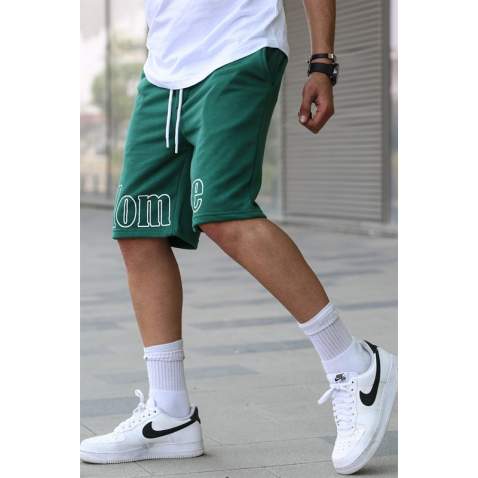 Madmext Men Printed Green Capri Shorts 5439 - Yeşil