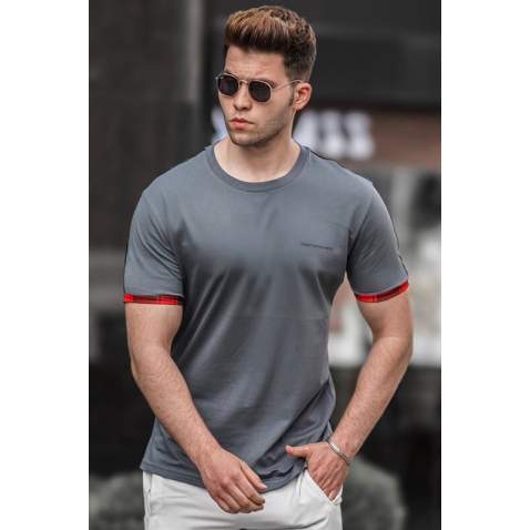 Madmext Men Plain Anthracite T-shirt 4498 - Antrasit