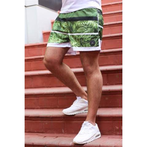 Madmext Green Patterned Swim Wear Short 2954 - Yeşil