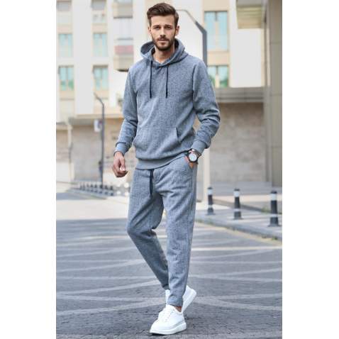 Anthracite Hoodie Basic Tracksuit 5903 - Antrasit