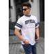 Men Printed White Oversize T-Shirt - Beyaz