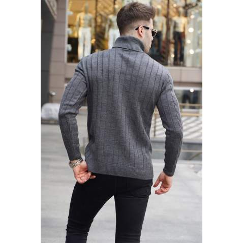 Anthracite Turtleneck Knitwear Sweater 5763 - Antrasit