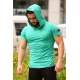 Madmext Green Rapped T-shirt with Hood for Men 3069 - Yeşil