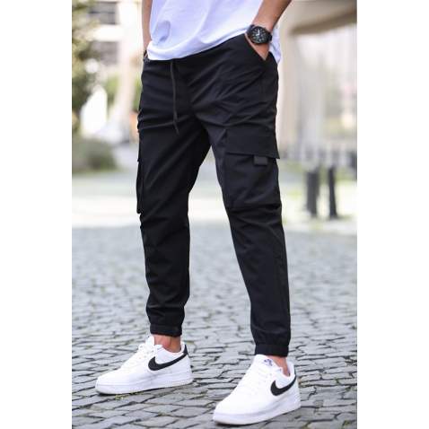 Men Black Cargo Trousers 5461 - Siyah