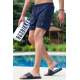 Men Basic Navy Blue Swim Shorts - Lacivert