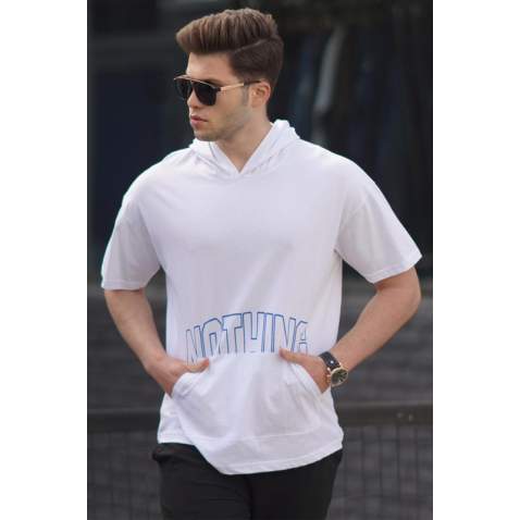 Madmext Men Printed White T-shirt 5236 - Beyaz