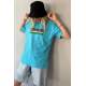 Turquoise Printed Over Fit T-Shirt MG1516 - Turkuaz