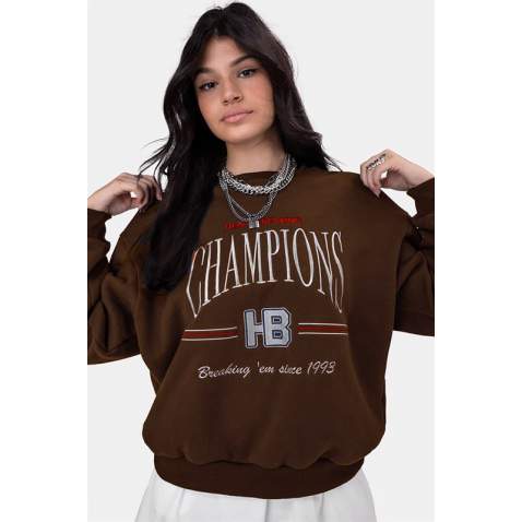 Mad Girls Brown Sweatshirt MG930 - Kahverengi