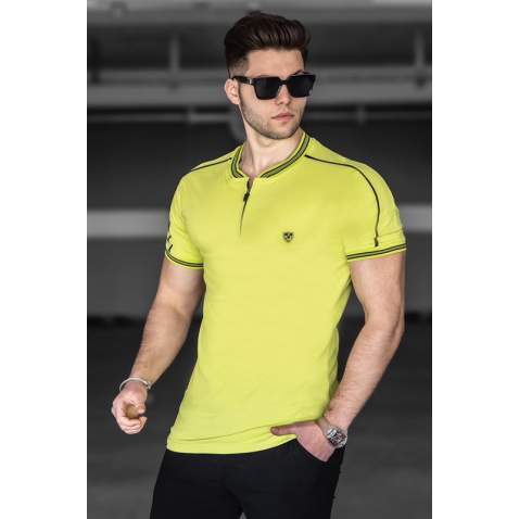 Madmext Men Chartreuse Polo T-shirt 9281 - Elma yeşili