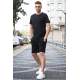 Madmext Men Black T-shirt & Shorts Set 5654 - Siyah