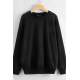 Mad Girls Black Plain Sweatshirt MG806 - Siyah