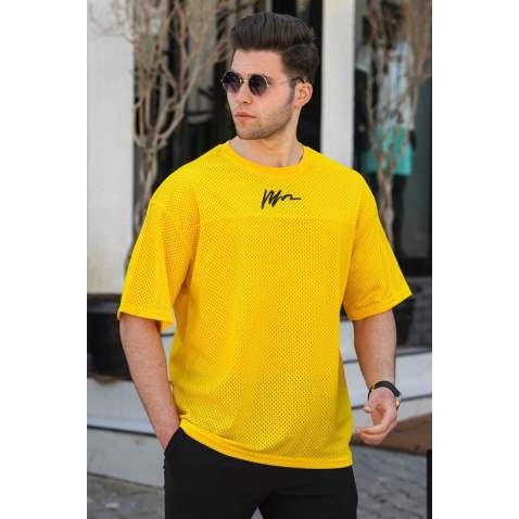 Madmext Yellow Oversize T-shirt for Men 5233 - Sarı