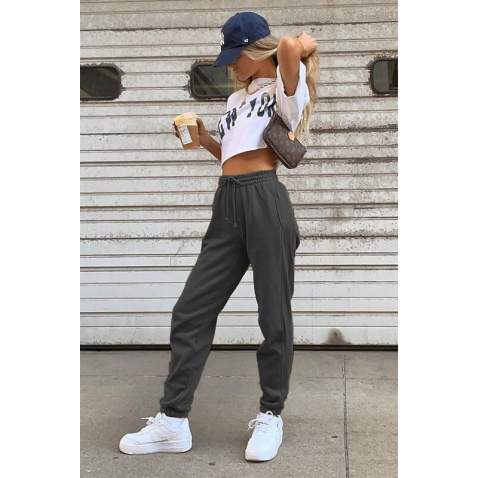 Mad Girls Smoke Gray Sweatpants MG290 - Füme