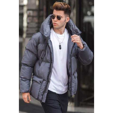 Madmext Men Smoke Gray Puffer Jacket 5131 - Füme