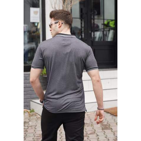 Men Black Basic Polo T-Shirt - Siyah