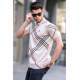 Men Designed Beige Polo T-Shirt 5870 - Bej