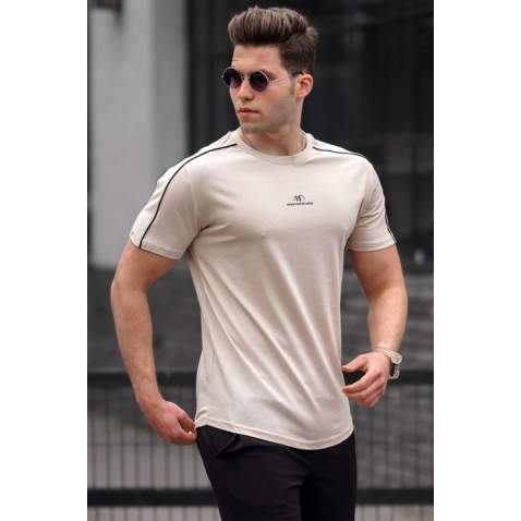 Madmext Men Beige T-shirt 5226 - Bej