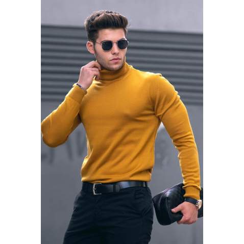 Madmext Hardal Jumper with Roll Neck 4656 - Hardal