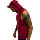 Madmext Men Maroon Hoodie Vest 2537 - Bordo