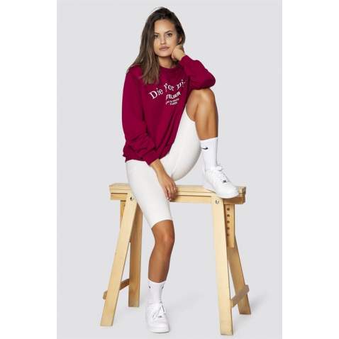 Mad Girls Maroon Printed Women Sweatshirt MG775 - Bordo