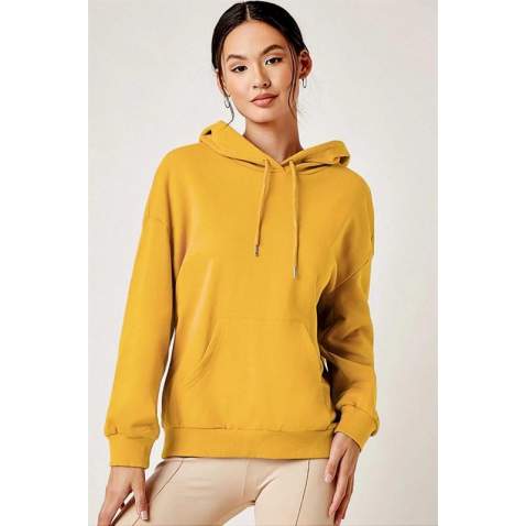 Mad Girls Yellow Women's Sweatshirt MG827 - Sarı