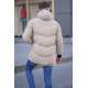 Beige Hoodie Basic Puffer Jacket 5775 - Bej