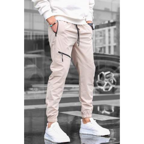 Men Beige Jogger Trousers - Bej