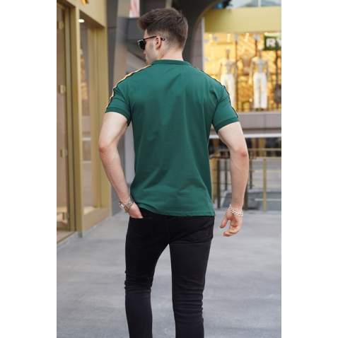 Men Embroided Green Polo T-Shirt 5875 - Yeşil