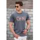 Madmext Men Printed Smoke Gray T-shirt 5254 - Füme