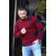 Madmext Men Crewneck Maroon Sweater 2660 - Bordo