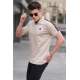 Men Embroided Beige Polo T-Shirt 5875 - Bej