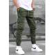 Men Khaki Cargo Trousers 5647 - Haki