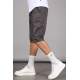 Smoke Gray Capri Shorts with Cargo Pockets 5473 - Füme