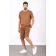 Madmext Men Oversize Brown Shorts Set 5376 - Kahverengi