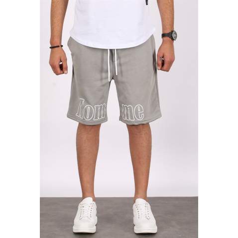 Madmext Men Printed Dye Gray Capri Shorts 5439 - Boyalı gri