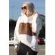 White Block Color Sweatshirt MG1544 - Beyaz