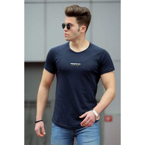 Madmext Navy Blue T-shirt for Men 4516 - Lacivert