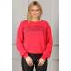 Mad Girls Printed Red Sweatshirt MG780 - Kırmızı