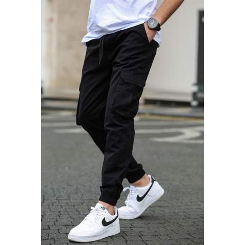 Men Black Cargo Trousers 5447 - Siyah