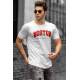 Madmext Men Printed Smoke Gray T-shirt 4955