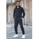 Black Hoodie Basic Tracksuit 5908 - Siyah