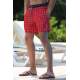 Madmext Claret Red Check Swim Wear Short 4258 - Bordo