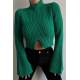 Mad Girls Green Cropped Sweater MG1395 - Yeşil