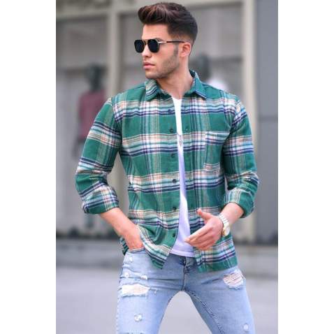 Green Plaid Shirt 5542 - Yeşil