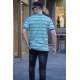 Men Striped Mint Green Polo T-Shirt 5874 - Mint yeşili